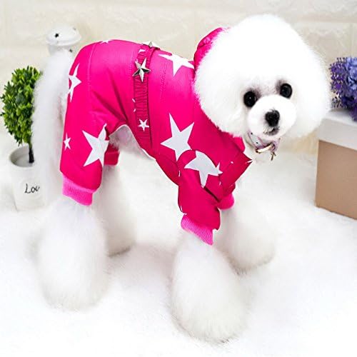 חליפת שלג סלמאי לכלבים קטנים צמר חגורת כוכב מרופדת סרבל סרבל עם ארבע רגליים מכנסיים מעילי חורף