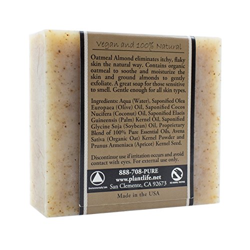 פלנטלייף שיבולת שועל שקדים 6-חבילת בר סבון-לחות ומרגיע סבון לעור שלך-בעבודת יד באמצעות מרכיבים צמחיים-תוצרת