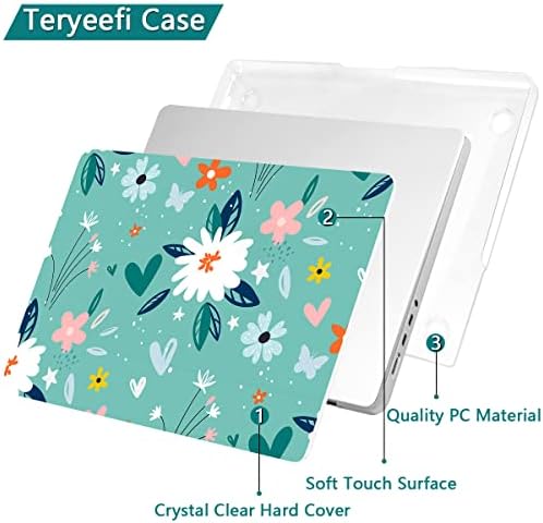 Teryeefi החדש ביותר עבור MacBook Pro 16 אינץ 'מארז 2021 שחרור דגם A2485, מארז מעטפת קשה מפלסטיק עם מקלדת