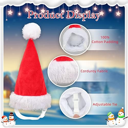 כובע חג המולד של כלב Rypet וצעיף חיות מחמד מתכווננות כובע סנטה כלב תחפושת חג המולד סרוג צעיף אדום עם כדור פומפום