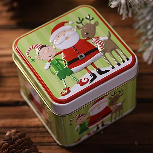 קופסא אחסון פחיות מתנת סוכריות בליטה תיבת ברזל חג המולד סוכריות ריבועים ילדי של בית תפאורה גמדים עבור