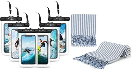 6 חבילה אוניברסלי עמיד למים טלפון מחזיק פאוץ צרור עם תורכי חוף מגבת