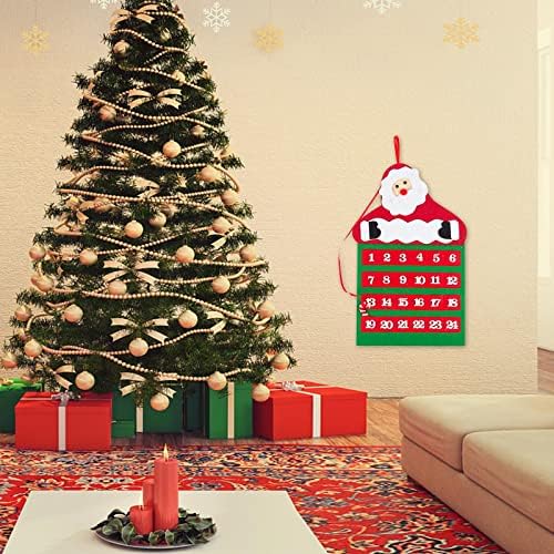 חג המולד 24 ימים ספירה לאחור לוח שנה חג המולד אספקת קישוט לא ארוג לוח שנה תליון עץ חג המולד בצורת לוח