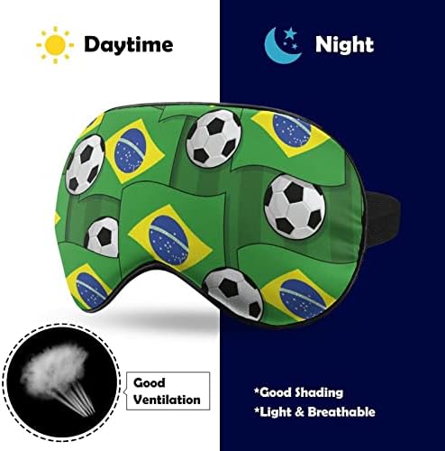 דפוס כדורגל בברזיל מסכות עיניים רכות עם רצועה מתכווננת קלה משקל נוח כיסוי עיניים לשינה