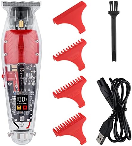 KEMEI CLIPPERS CLIPPERS לגברים, מיני קוצץ ספר שקוף גוזם אלחוטי ערכת מכונת תספורת חשמלית, ערכת