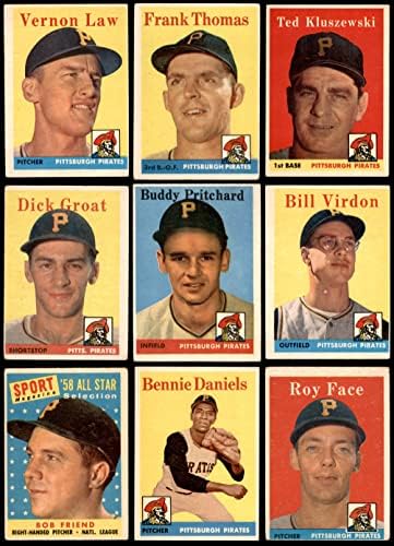 1958 Topps Pittsburgh Pirates ליד צוות קבוצת פיטסבורג שודדי ויג 'פיראטים