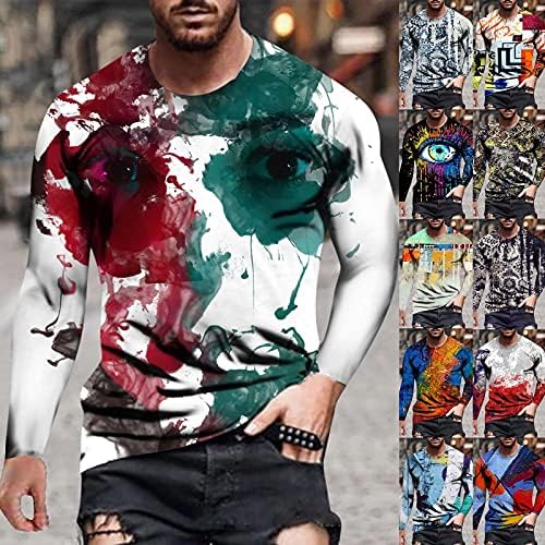 חייל XXBR חולצות שרוול ארוך לחולצות לגברים, רחוב ספרינג 3D אמנות גרפיקה מודפסת אתלטיקה שרירים