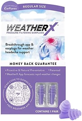 מניעת כאב ראש של Weatherx - סינון לחץ אטם אוזניים למשמרות בלחץ מזג אוויר ברומטרי, הורד אפליקציית התראה בחינם