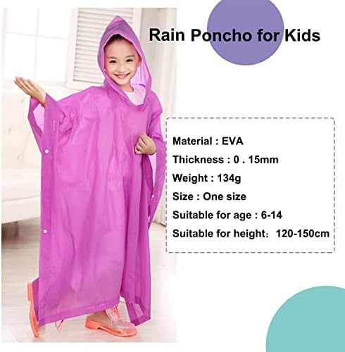 יוניסקס לשימוש חוזר גשם פונצ'ו ילדים מעיל גשם ללבוש חליפת חליפה לגיל 6-13 שנים ילד ילדה ילדים ילדים גשם
