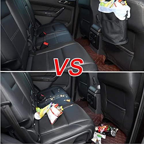 זבל מכוניות Qichebox יכול לשימוש חוזר לשימוש חוזר פח אשפה ברכב עם כיס אחסון וחוט מתכוונן וברירית