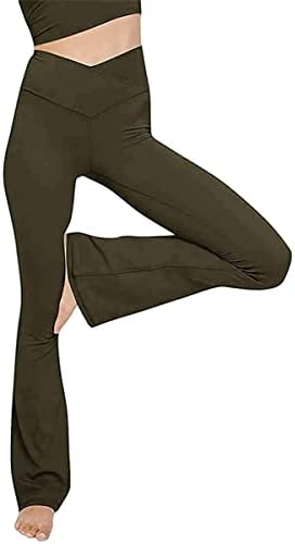 מכנסי יוגה מתלקחים לנשים Tyto מקרובס מקרוב המותניים הגבוהות התלקחות מכנסי אימון חותלות