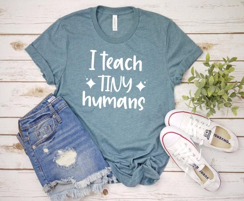 אני ללמד זעיר בני אדם חולצה מתנה עבור גננת חמוד מורה הערכה בית ספר חולצה