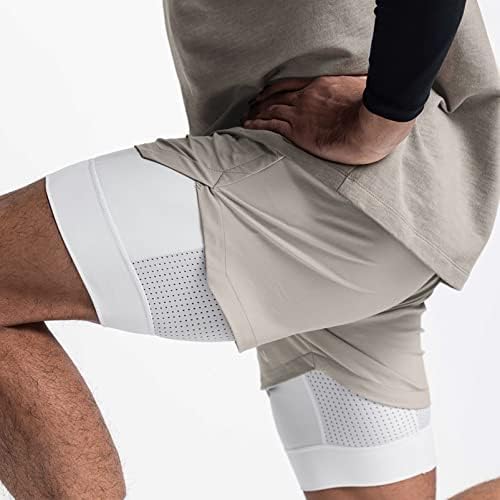 Diotsr Mens 2 ב 1 מכנסי אימון מפעילים לגברים מכנסי אימונים קלים מכנסיים קצרים כושר יבש מהיר עם כיס