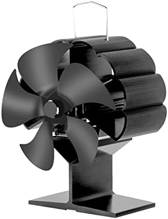 5 להבים שחור אח חום מופעל תנור מאוורר עץ יומן צורב מאוורר יעיל חום הפצה בית חום כוח תנור מאוורר חום