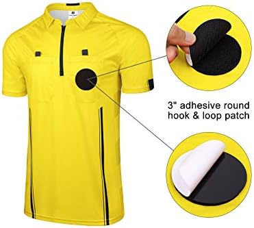 Fitst4 Pro Soccer Solee Referey חליפת שרוול ארוך וחליפת שרוול קצר חולצה בינונית צהובה