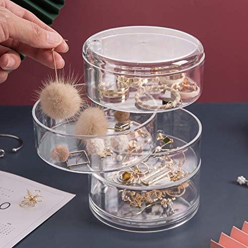 עגילי עגילים מארגן תכשיטים מסתובבים קופסת אחסון ברורה לעגילים שרשראות צמידי צמידי שרווד