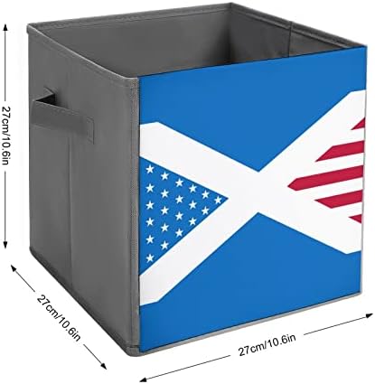 סקוטלנד ארהב דגל לערבב מתקפל אחסון פחי קוביות ארגונית עם כפולה ידיות בד אחסון קופסות מוסיף קוביית