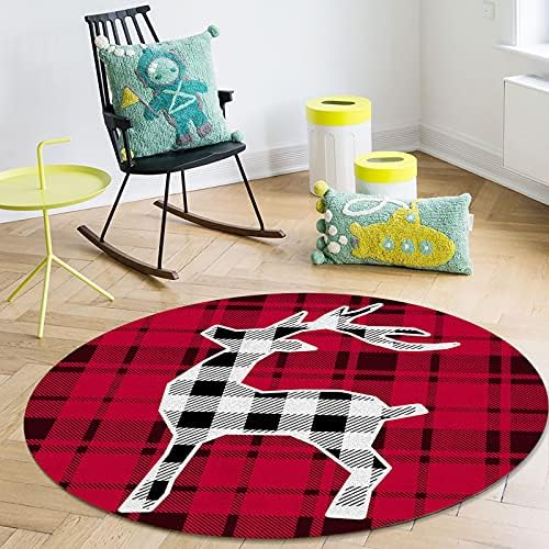 שטיח שטח עגול גדול לחדר שינה בסלון, שטיחים 5ft ללא החלקה לחדר ילדים, מחצלת רצפת שטיח רחיצת שטיחים רחיצה אדומה