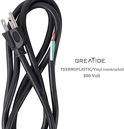 Greatide Industries Inc 3 חוטים מכשיר מכשירים וכלי חשמל, 9 רגל, 14 AWG, 15A/125V AC, 1875W, שחור, 2 פאק
