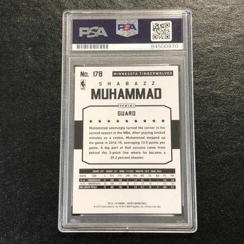 2015-16 NBA Hoops Green 178 Shabazz Muhammad Card חתום Auto 10 PSA Slabbed Ti - כדורסל קלפים
