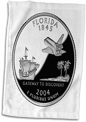 3drose Florene Edition מיוחד מטבעות ארהב - רובע אספנות פלורידה - מגבות