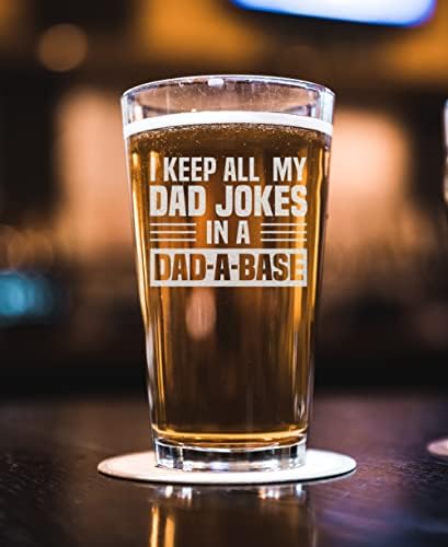 אני שומר את כל הבדיחות של אבא שלי באבא-בסיס מצחיק אבא בדיחה עיצוב בירה ליטר זכוכית מתנה לאבות, אבות חורגים ובעלים