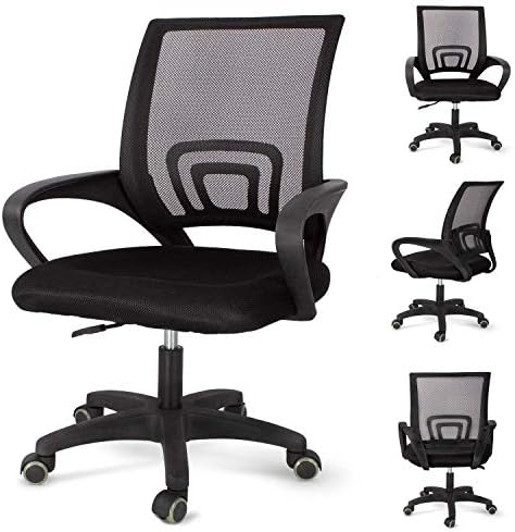 משרד כיסא אמצע חזרה מסתובב המותני תמיכה שולחן כיסא מחשב ארגונומי רשת כיסא עם משענת יד