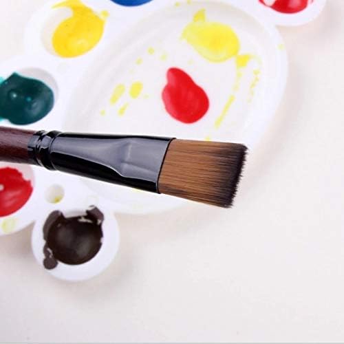 HNKDD 6 PCS ציוד אמנות ציור ציור קל לניקוי ידית עץ עץ צבעי צבעי צבע מברשת עט ניילון שיער לומד שמן אקריליק