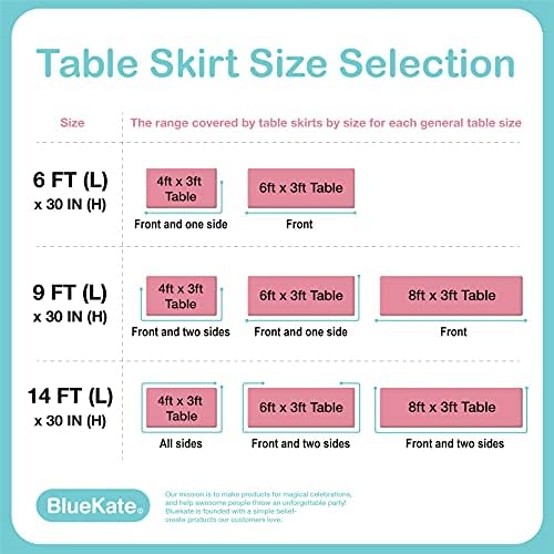 חצאית שולחן טוטו טוטו טוטו של Bluekate Rainkate. חצאית שולחן 14ft עם ערבות אורגנזה שכבות כפולות לציוד