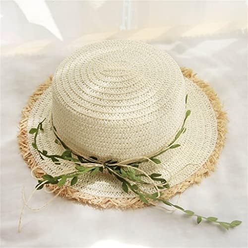 ZSEDP LEAF RATTAN BOWKNOT רחבה שוליים גבירותי SUN VISOR HAT נשים שטוחות כובע עליון כובע קיץ כובעי חוף אביזרים