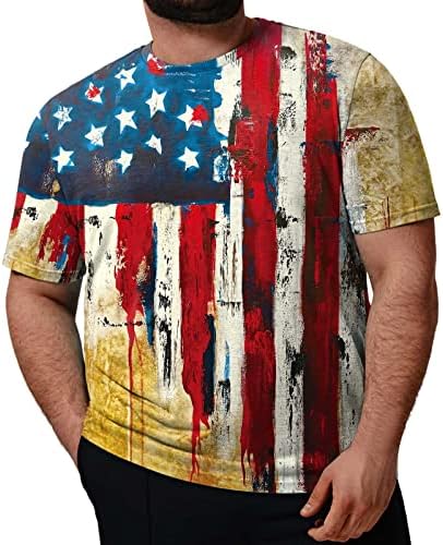 חולצות T פטריוטיות של Ruiruilico לגברים דגל אמריקה קיץ קז'זז