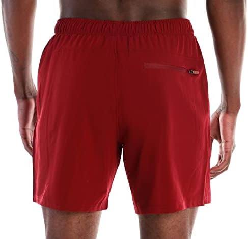 מכנסיים קצרים של גברים 7 “מכנסי טניס אימונים יבש מהיר ויבש מהיר עם כיסים