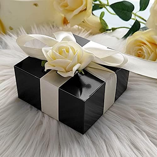 BalsaCircle 100 4 x 4 x 2 עוגה שחורה מעדיפים לחתונה קופסאות עם TACK TOP למסיבת חתונה יום הולדת ליום הולדת מתנות
