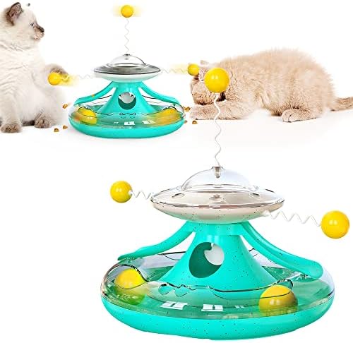 חתול פטיפון צעצוע רולר רמה-2 טחנת רוח פטיפון חתולי צעצועי קיטי טיזר מקל כדור חתלתול כדורי מקורה מזון מתקן