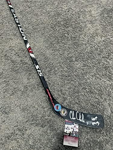 כריס צ'ליוס שיקגו בלקוהוקס חתום על חתימה הוקי מקל עם חתימה עם חתימה עם חתימה - מקלות NHL עם חתימה