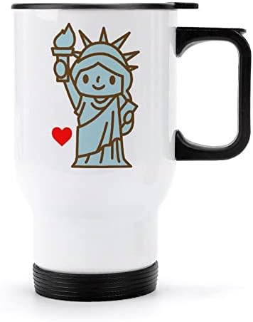 אני אוהב ניו יורק 14 עוז לטיולים ספל קפה ספל נירוסטה כוס מבודד ואקום עם מכסה