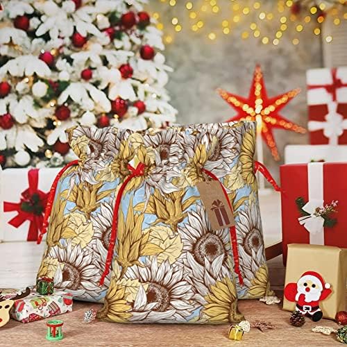 שרוכי חג המולד מתנת שקיות מופשט-חמניות-קציר מציג גלישת שקיות חג המולד מתנת גלישת שקי שקיות בינוני