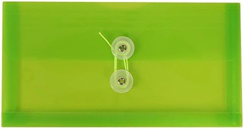 מעטפות פלסטיק נייר ריבה עם כפתור & מגבר; סגירת עניבת מחרוזת- 10 חוברת עסקים-5 1/4 איקס 10 - צבעים שונים-6 / חבילה