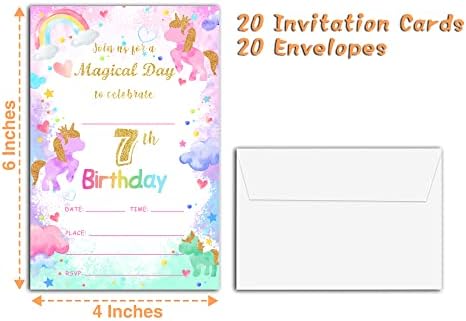 הזמנות למסיבת יום הולדת 6 של YQV, מסיבת יום הולדת יום קסומה של 20 ספירות מזמינה עם מעטפות hbyqk-b11