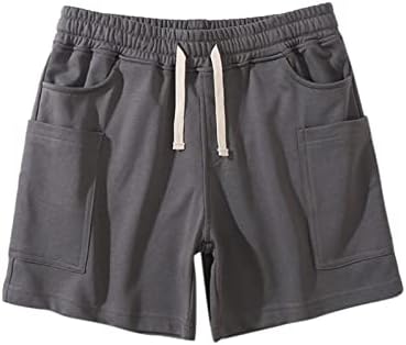 גרפי מכנסיים קצרים לגברים גברים של קיץ מוצק צבע גדול כיסי מכנסיים כיס שרוך רופף מזדמן ספורט סופר