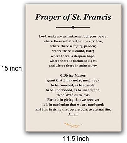 תפילה מעוררת השראה של סנט פרנסיס ציטוט סנט פרנסיס פרנסיס שלום פוסטר קנבס קיר קיר ציור מוכן לתלייה לבית/חדר