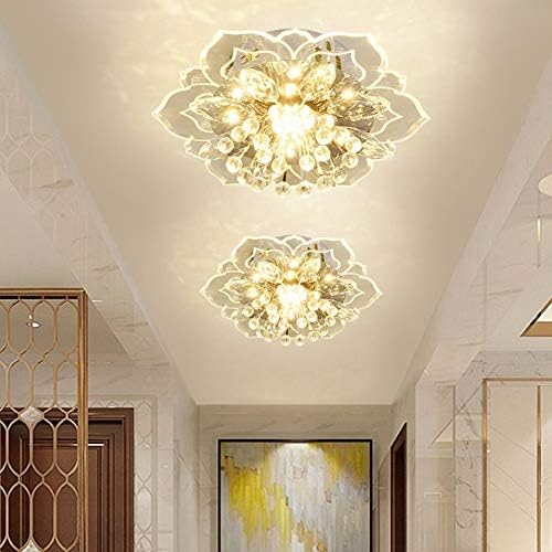 XBWEI LED גביש זכוכית תקרה אור פרח צורה מנורת תקרה צבעונית אור לסלון חמות מסדרון מעבר