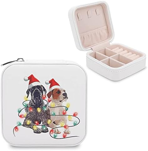 אורות חג המולד באסט כלב כלב תיבת תכשיטים קופסת נשים עור מארגן תכשיטים קטנים מארגן תכשיטים ניידים