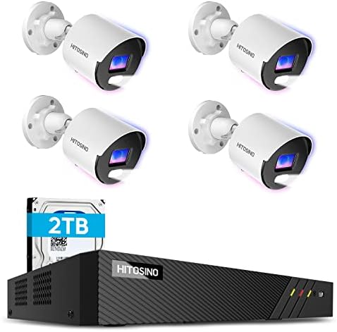 Hitosino 4K 8CH POE NVR למערכת מצלמות אבטחה/HITOSINO תואם לדיור מתכת HIKVISION 5MP מצלמת IP בצבע מלא ULTRAHD