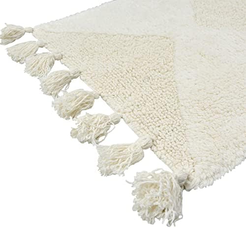 שטיחי אמבטיה של בוהו עם גדילים, שטיטת אמבטיה כותנה ארוגים ביד שטיחים בוהמיים עם שטיח לא שטיח,