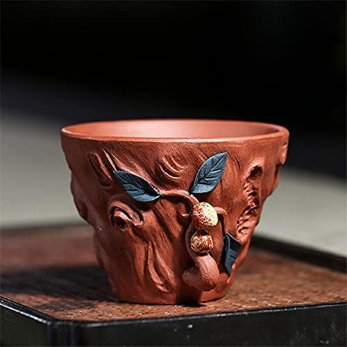 Dodouna Clay Purple Office Cup Tea Creative בעבודת יד עפרות גולמיות כוס מאסטר כוס קרמיקה קרמיקה מצוירת ביד אפרסק