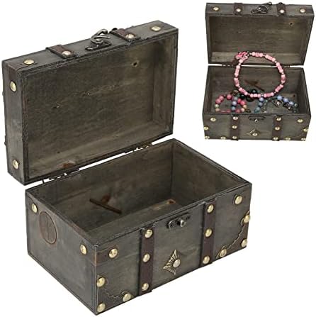 Jopwkuin מארגן תכשיטים קופסת אוצר, קופסאות מזכרת מעץ קופסת אחסון מעץ לארון שולחן בית ספר לאישה