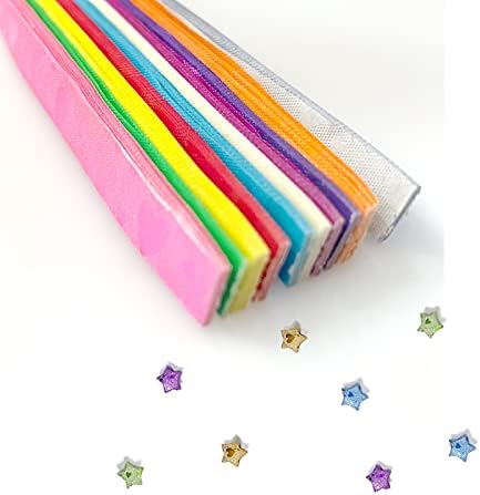 425 גיליונות אוריגמי כוכבי ערכת נייר כוכבים רצועות נייר מתקפלות רצועות נייר קישוט