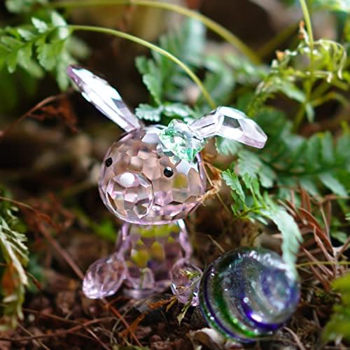 H&D Hyaline & Dora Crystal Bunny Animal Filmine משקל נייר, פריטי אספנות גביש אמנות ארנב פסל