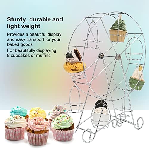 עוגת עוגות גלגל פריס 8 כוסות קינוח הגשת מגש עוגות מחזיק 360 מעלות סיבוב למסעדות עוגיות קאפקייקס ממתקים מסיבת